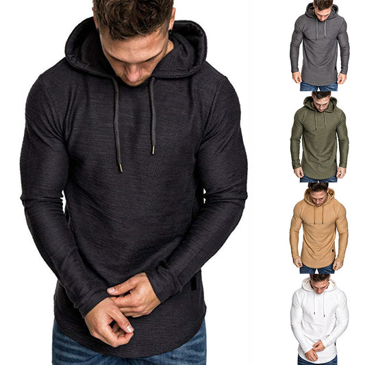 Kapuzenpullover – Sweatshirt, lässig, langärmelig, schmal, Oberteil, Fitnessstudio, T-Shirt