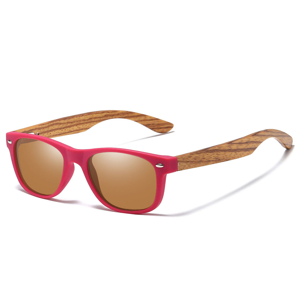 Childrens Natural Wood Frame Colorful Polarized Sunglasses from Eternal Gleams