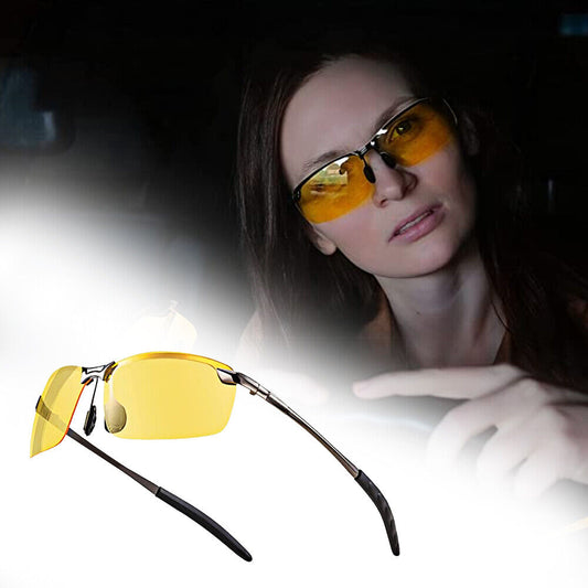 Polarisierte HD-Nachtfahrbrille für Damen und Herren, Pilotensonnenbrille