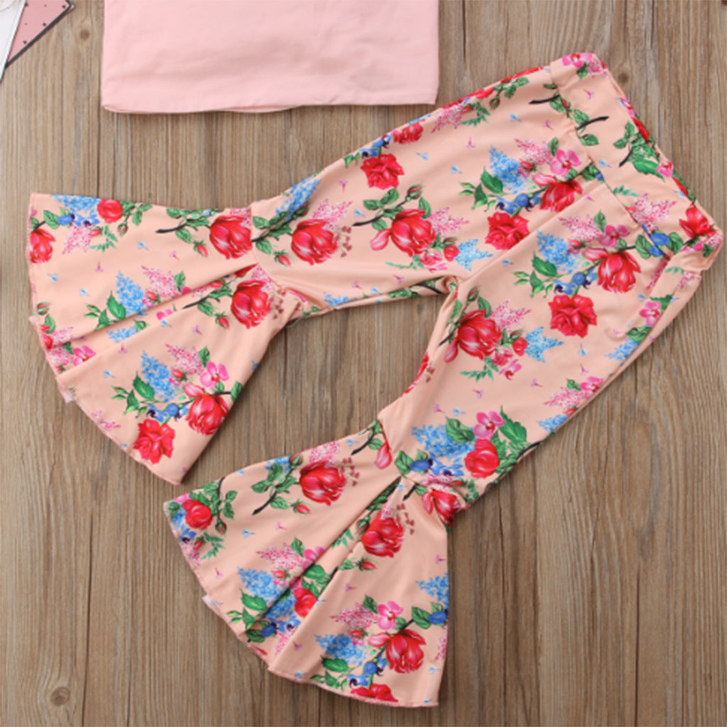 Floral Charm Two-Piece Set for Girls