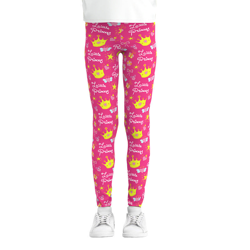 Whimsy Wonderland: Digital Print Girls Leggings from Eternal Gleams