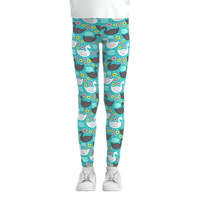 Whimsy Wonderland: Digital Print Girls Leggings from Eternal Gleams