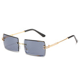 Rimless Rectangle Sunglasses Square Fashion Hip-hop Sunglasses Tide Ins Retro Street Beat Cut Edge Sunglasses from Eternal Gleams