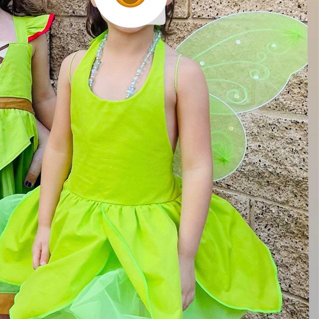 Adorable Green Elf Dress for Girls with Tinker Bell Butterfly Details from Eternal Gleams.