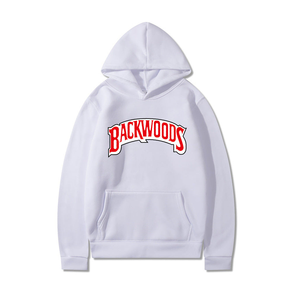 Wildfire Spirit: BACKWOODS Printed Sports Hoodie from Eternal Gleams