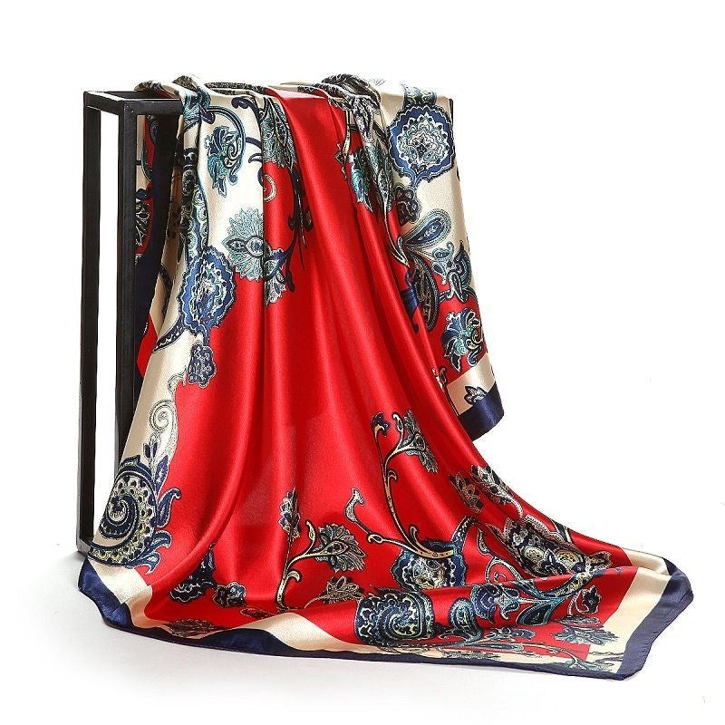 Elegance in Silk: Large Square Simulation Silk Scarf from Eternal Gleams