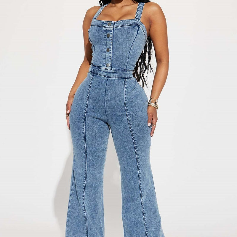 Chic Slim Fit Suspender Jumpsuit Pants from Eternal Gleams