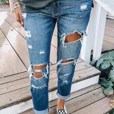 Ripped jeans personality women from Eternal Gleams