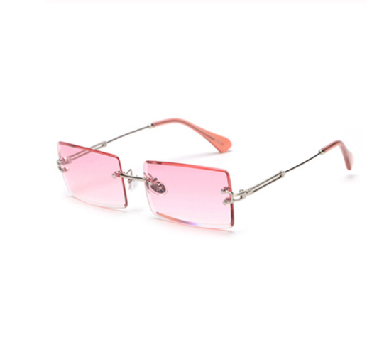 Rimless Rectangle Sunglasses Square Fashion Hip-hop Sunglasses Tide Ins Retro Street Beat Cut Edge Sunglasses from Eternal Gleams