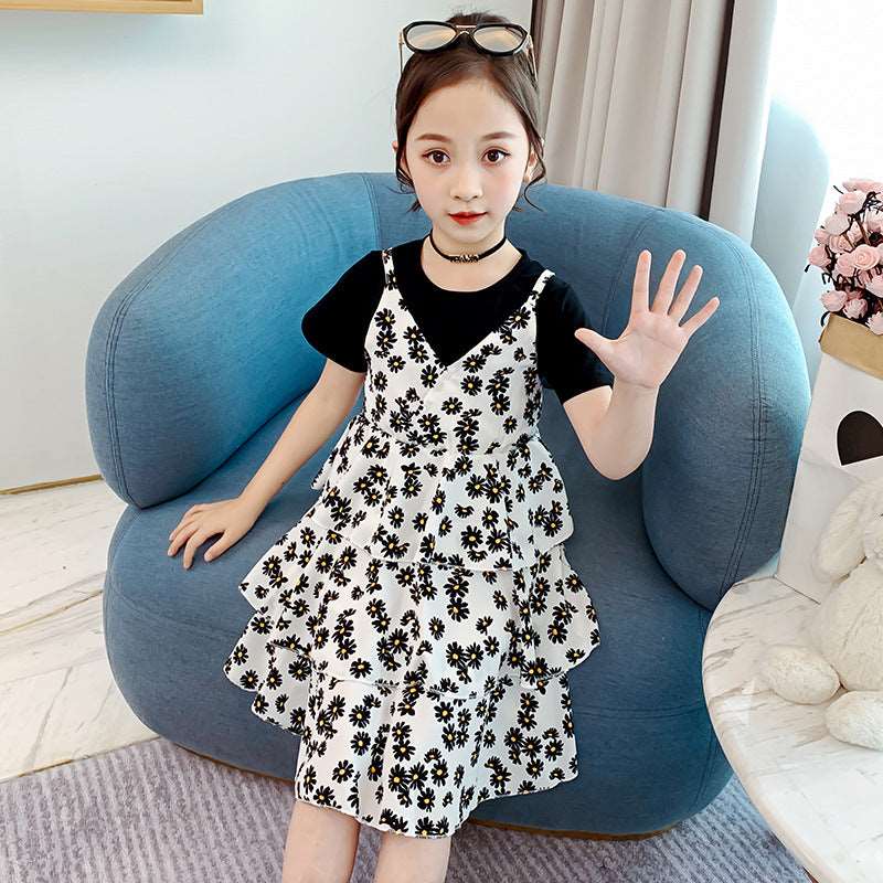 Children dress - Charming Floral Print Dress for Girls from Eternal Gleams.