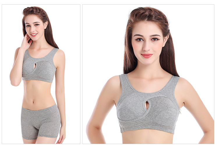 Cotton Anti-expansion Anti-Sag Gathering Adjustment Sports Bra from Eternal Gleams