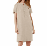 Breezy Linen Blend Short-Sleeved Skirt