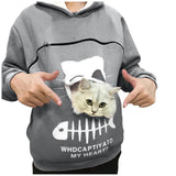 Women Hoodie Sweatshirt With Cat Pet Pocket Design Long Sleeve Sweater Cat Outfit from Eternal Gleams