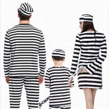 Striped parent-child prisoner costume from Eternal Gleams