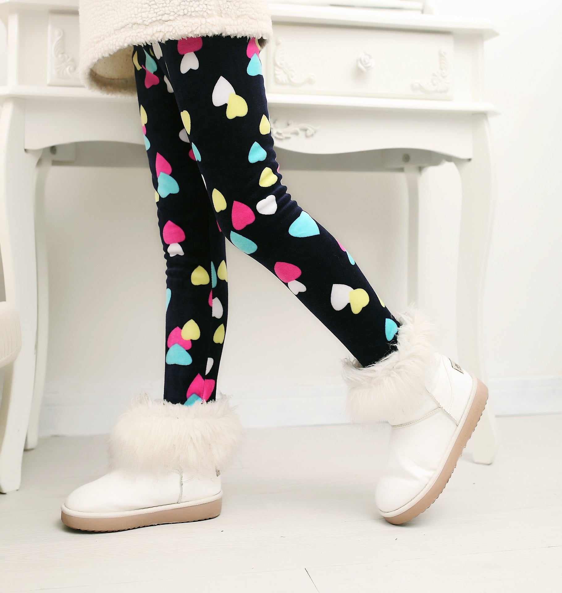 Cozy Comfort: Girls' Acetate Warm Leggings from Eternal Gleams