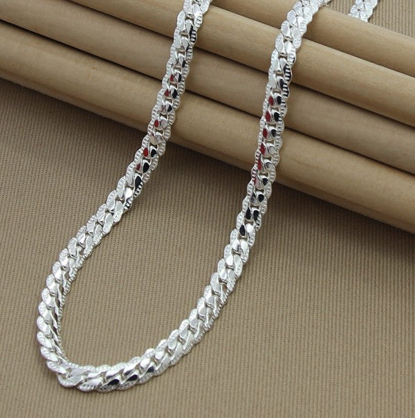 6mm Full Side Silver Plated Necklace - Elegant and Durable Jewelry for men and women