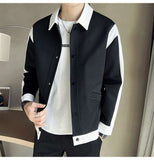 Men's Spring And Autumn New Patchwork Polo Collar Top