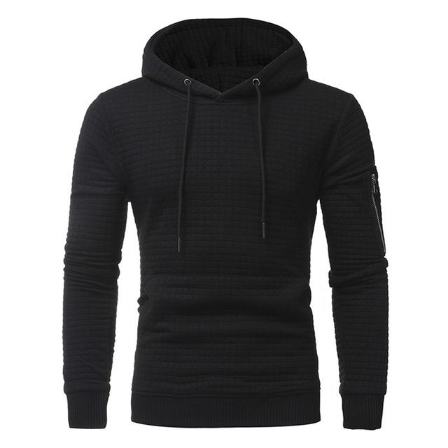 Men Sweatshirt Hoodie With Arm Zipper Long Sleeve Slim Tops from Eternal Gleams