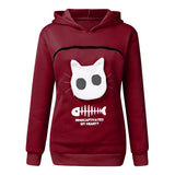 Women Hoodie Sweatshirt With Cat Pet Pocket Design Long Sleeve Sweater Cat Outfit from Eternal Gleams