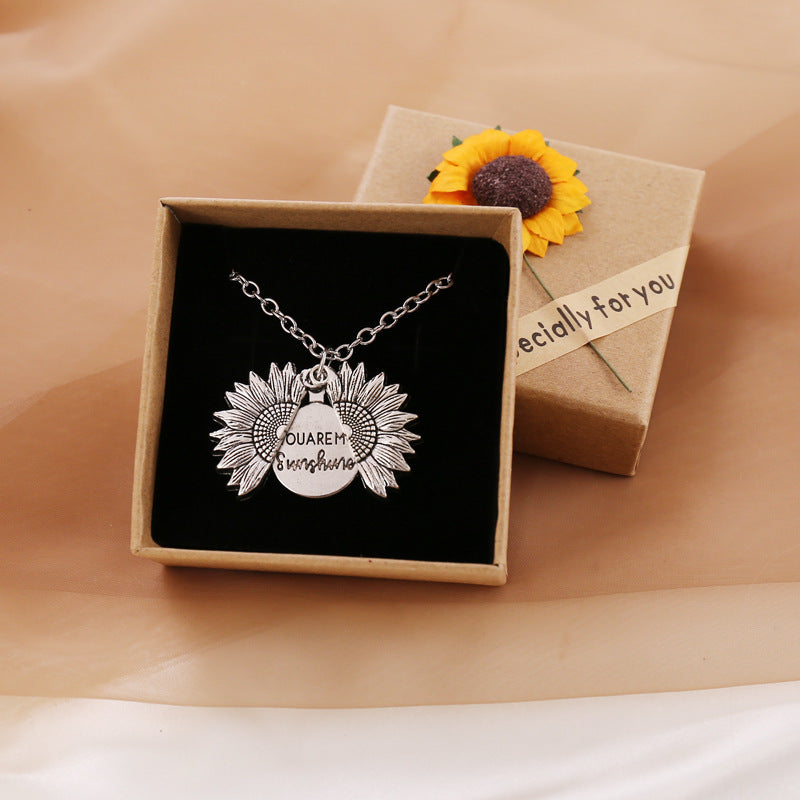 You Are My Sunshine Sunflower Necklace for Women and Men from Eternal Gleams