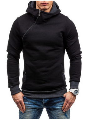 Oblique Zipper Hoody,Tracksuit Male Sweatshirt Hoody from Eternal Gleams