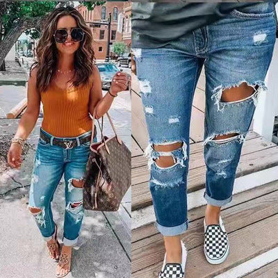 Ripped jeans personality women from Eternal Gleams