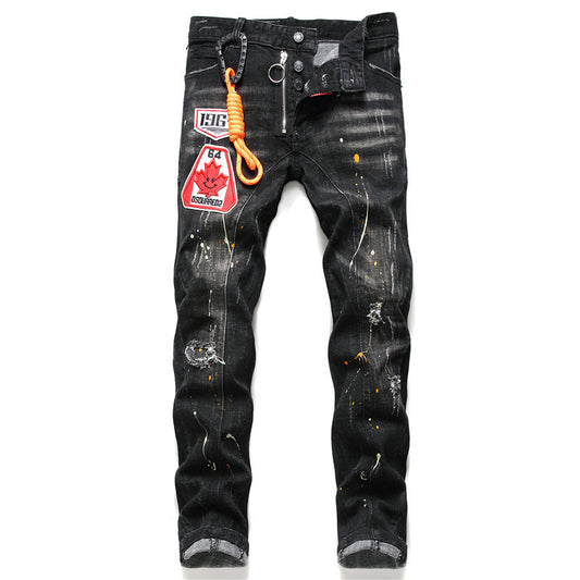 Paint Personality Patches Destroy Jeans For Men from Eternal Gleams