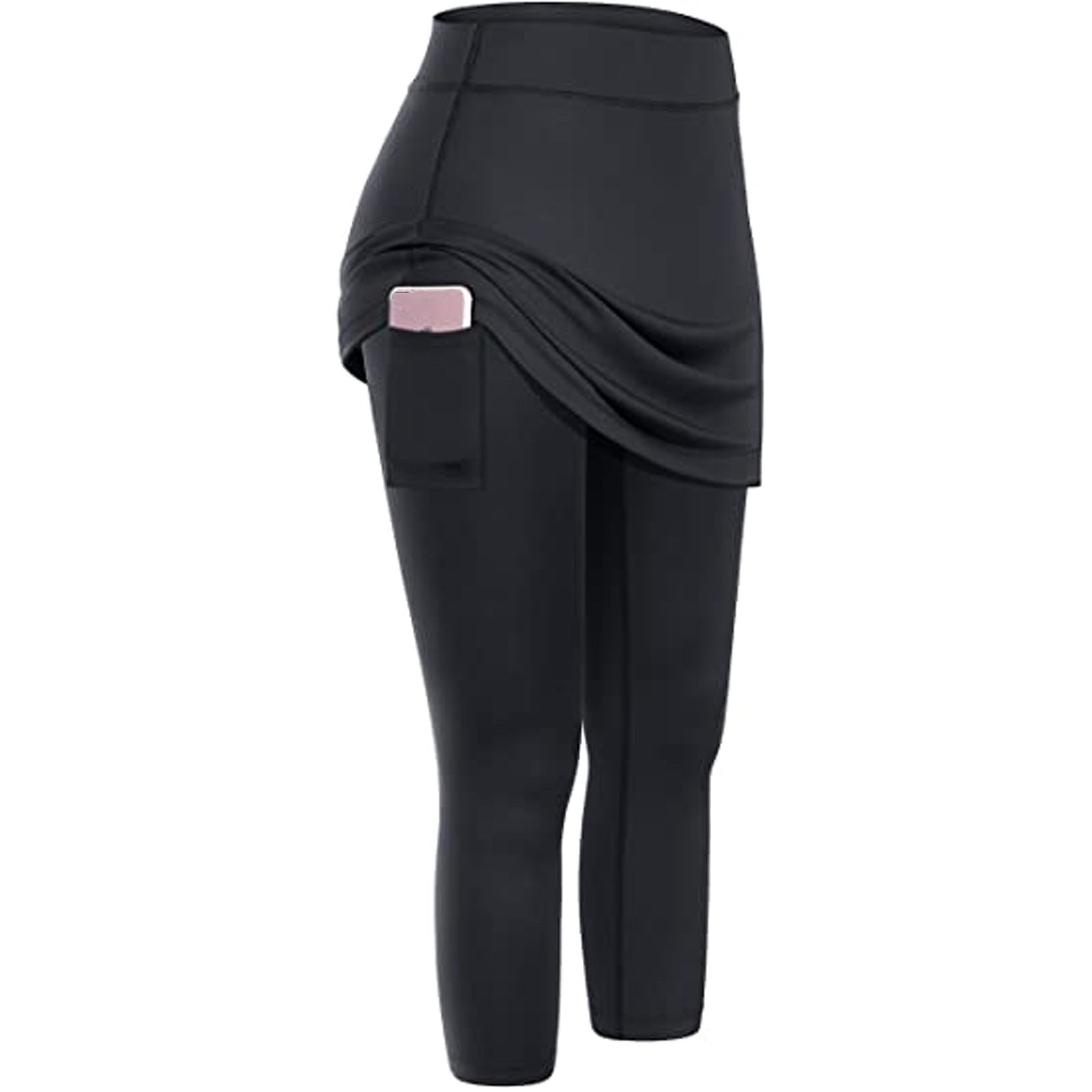 Women Tennis Skirted Leggings Pockets Elastic Sports Yoga Capris Skirts Legging from Eternal Gleams