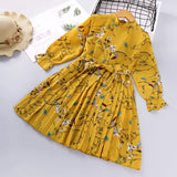 Elegant Printed Long Sleeve Princess Dress for Girls from Eternal Gleams.