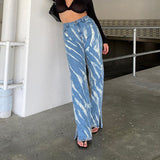 Women Baggy Jeans High Waist Trousers Graffiti Print Casual Female Pants from Eternal Gleams