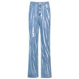 Women Baggy Jeans High Waist Trousers Graffiti Print Casual Female Pants from Eternal Gleams