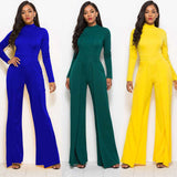 Sultry Long Sleeve Wide Leg Jumpsuit