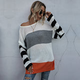 Chic Striped Knitted Sweater: Effortless Elegance from Eternal Gleams