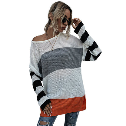 Chic Striped Knitted Sweater: Effortless Elegance