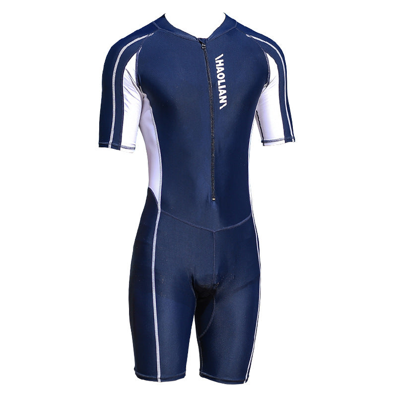 Dive into Comfort with the AquaFlex Men's Short-Sleeve Wetsuit from Eternal Gleams