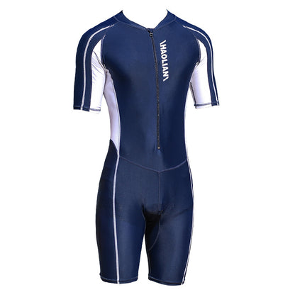 Dive into Comfort with the AquaFlex Men's Short-Sleeve Wetsuit