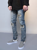 Mens Ripped Washed Blue Denim Jeans from Eternal Gleams