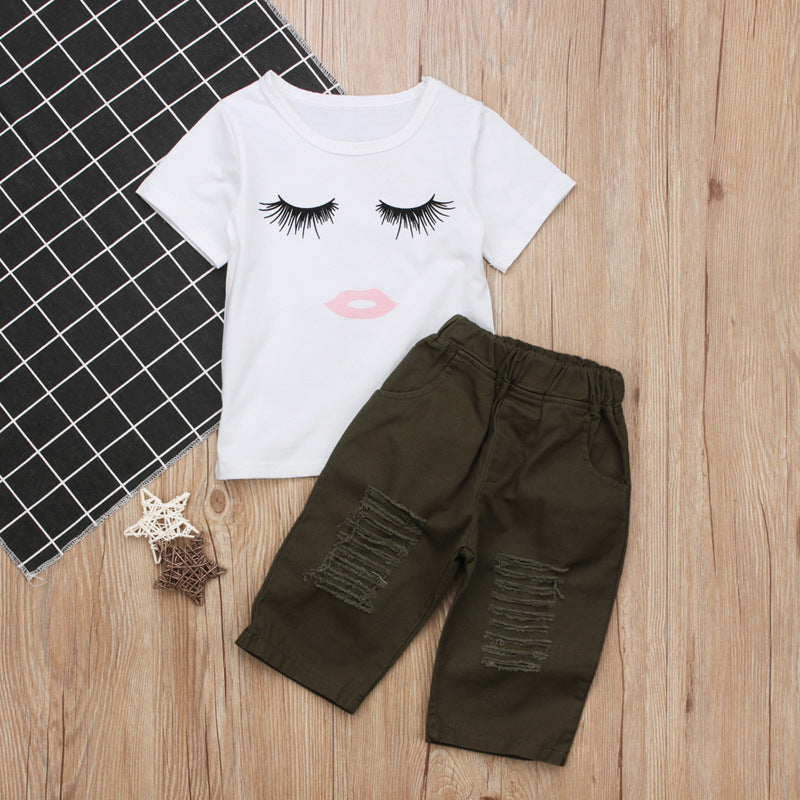 Pudcoco Eyelash Tops & Leggings Set for Girls from Eternal Gleams