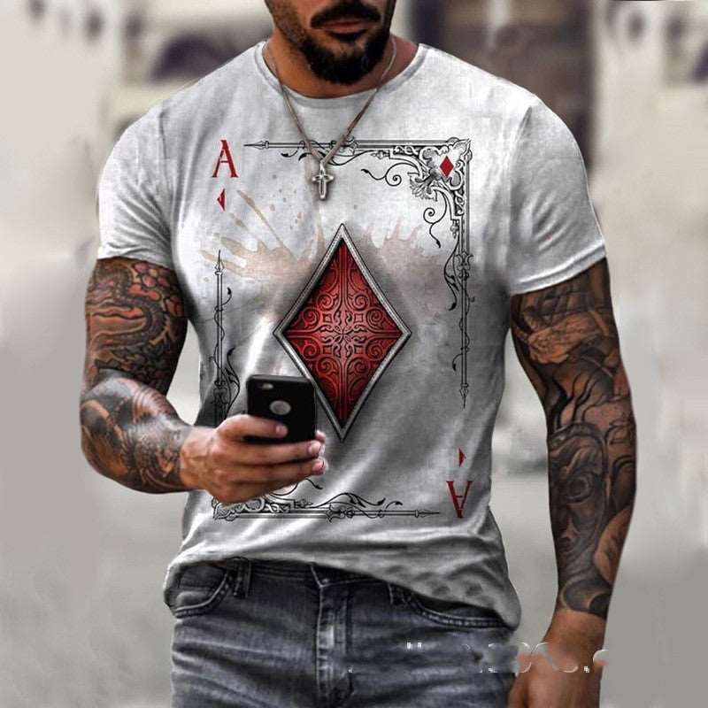 Ace of Style: Men's Playing Card Print Tee