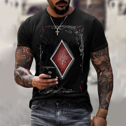 Ace of Style: Men's Playing Card Print Tee