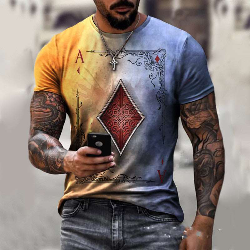 Ace of Style: Men's Playing Card Print Tee