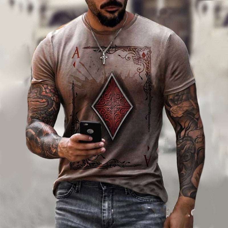 Ace of Style: Men's Playing Card Print Tee