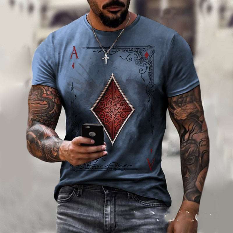 Ace of Style: Men's Playing Card Print Tee