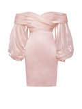 Dreamy Aura: One-Shoulder Lantern Sleeve Dress from Eternal Gleams