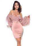 Dreamy Aura: One-Shoulder Lantern Sleeve Dress from Eternal Gleams