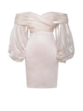 Dreamy Aura: One-Shoulder Lantern Sleeve Dress from Eternal Gleams