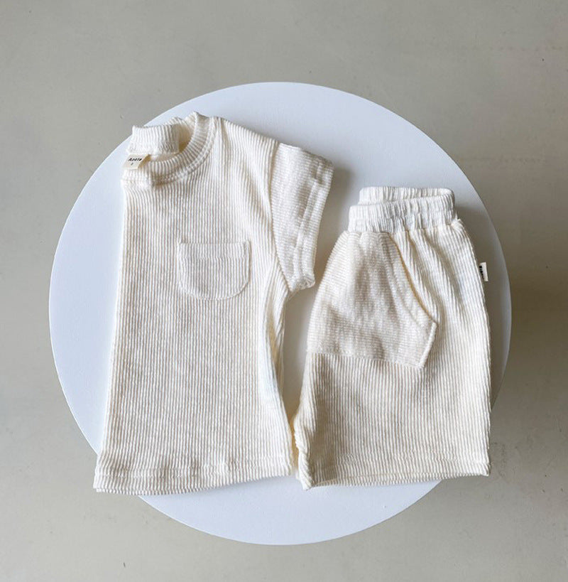 Sommer-Baby-Strampler – Dreieckstaschen-Shorts, lockere Passform – Baumwolle (Größen 70–100 cm)
