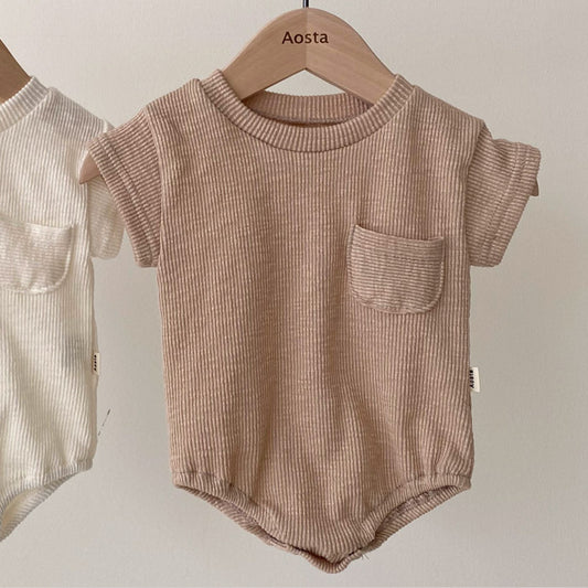 Barboteuse d'été pour bébé, short triangulaire, coupe ample, en coton (tailles 70-100cm)
