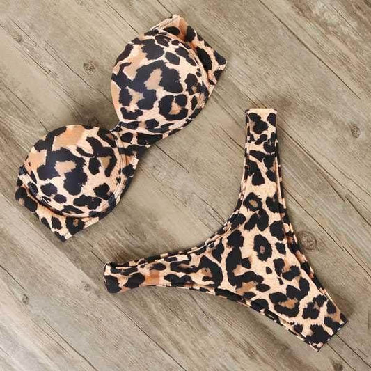 Sultry Panther: Eternal Gleams Leopard Bikini Set from Eternal Gleams