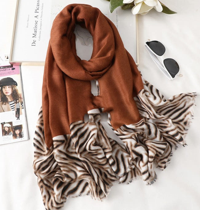 Wild Elegance: Leopard Print Gauze Scarf from Eternal Gleams